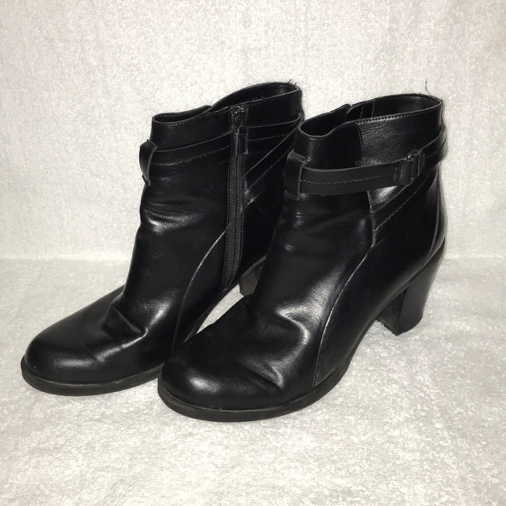 Franco Sarto Heeled Black Boots - Size 11